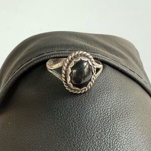 Vintage Sterling Black Onyx Ellen Myrtle Ring